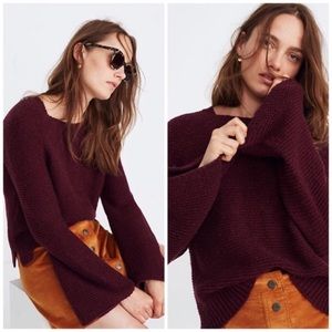 red maroon sweater madewell bell sleeve size xs